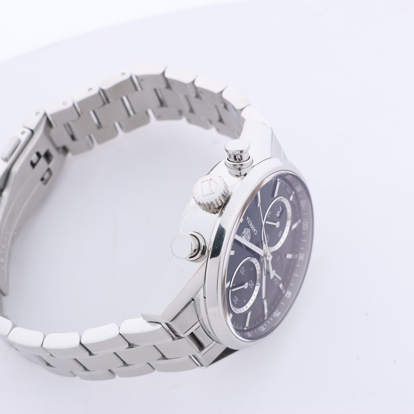 TAG Heuer Carrera Calibre 1887 Chronograph CAR2110.BA0720 RPR0632 SS AT Uhr mit schwarzem Zifferblatt