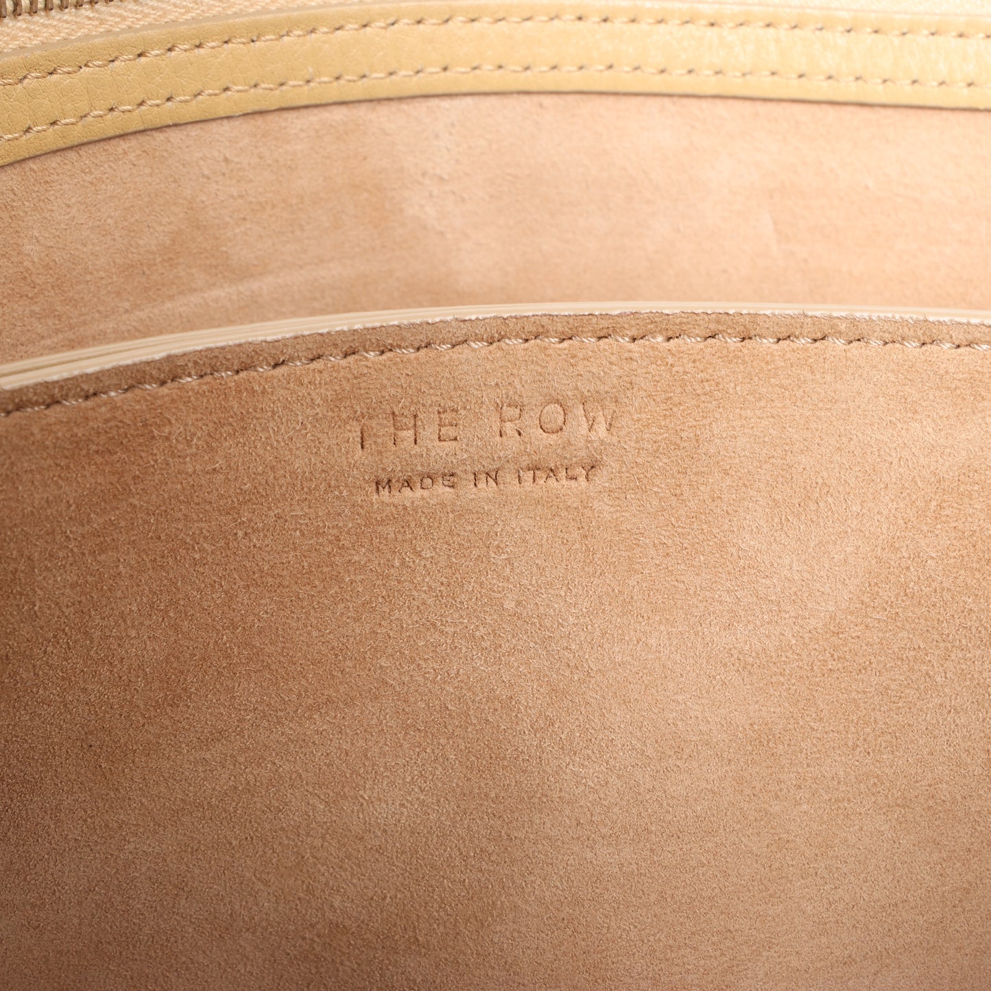Mini sac à bandoulière en cuir beige The Row