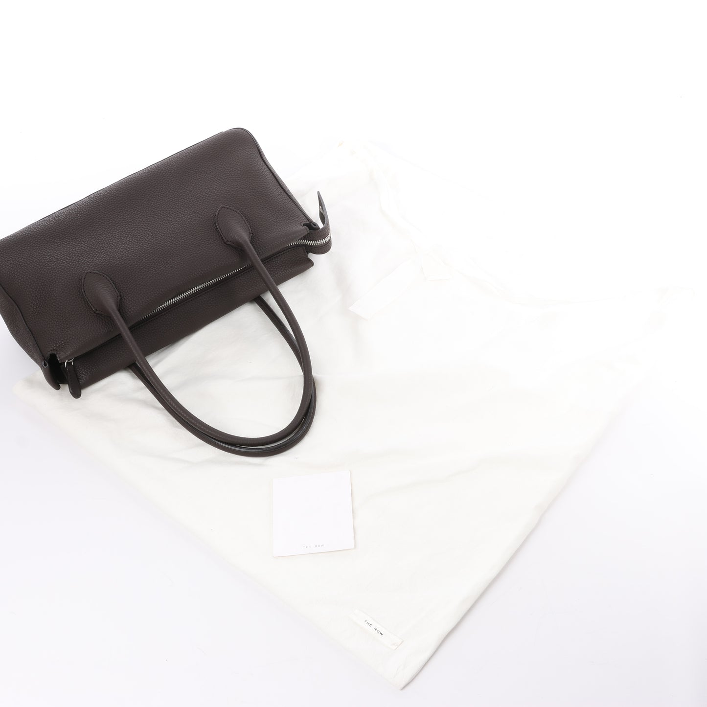 The Row East/West Leather Handbag in Brown