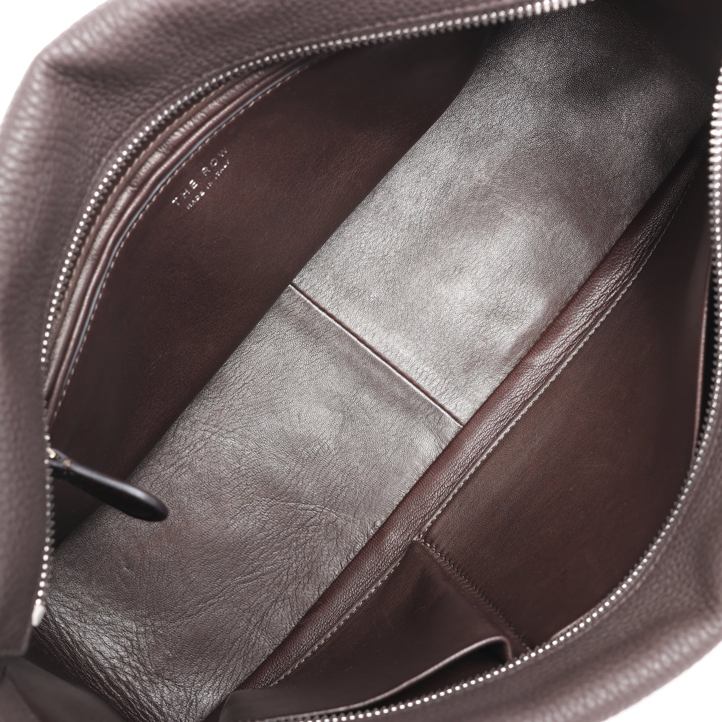 The Row East/West Leather Handbag in Brown
