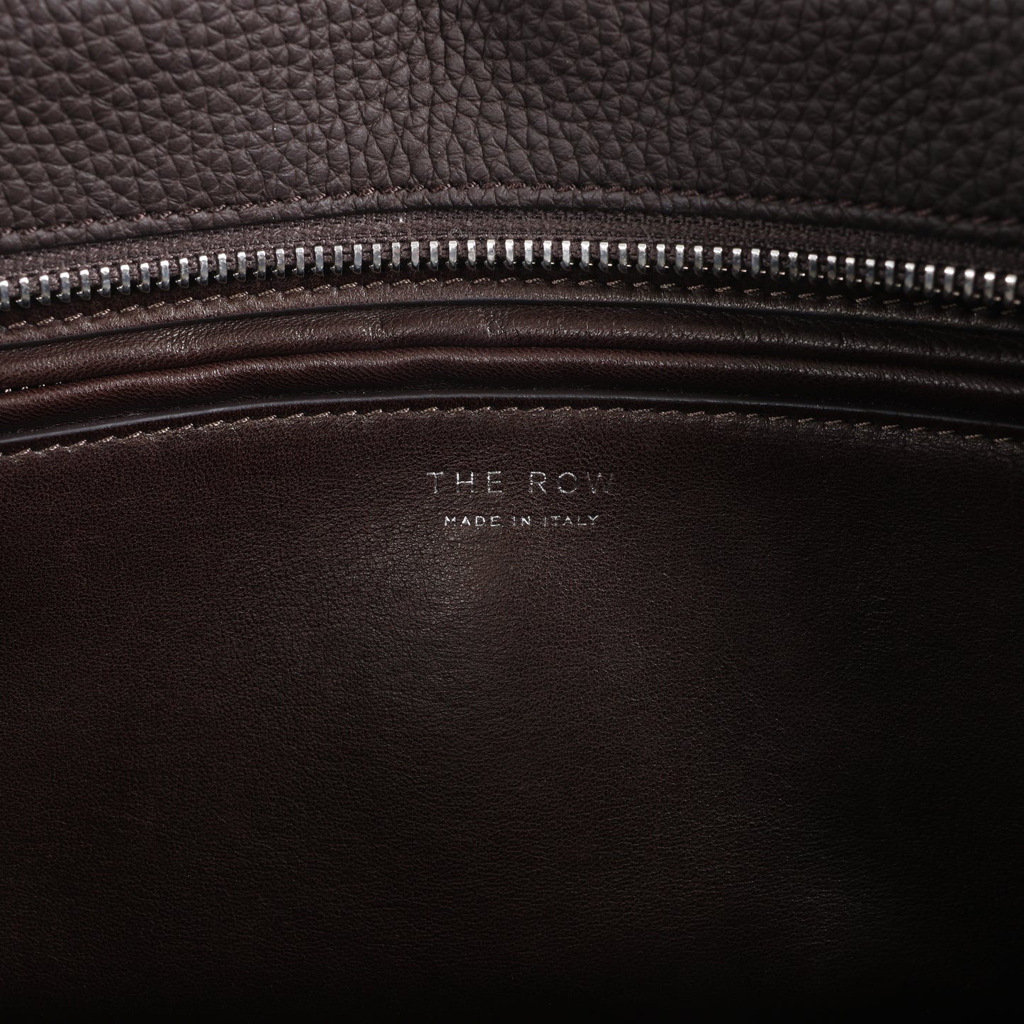 The Row East/West Leather Handbag in Brown