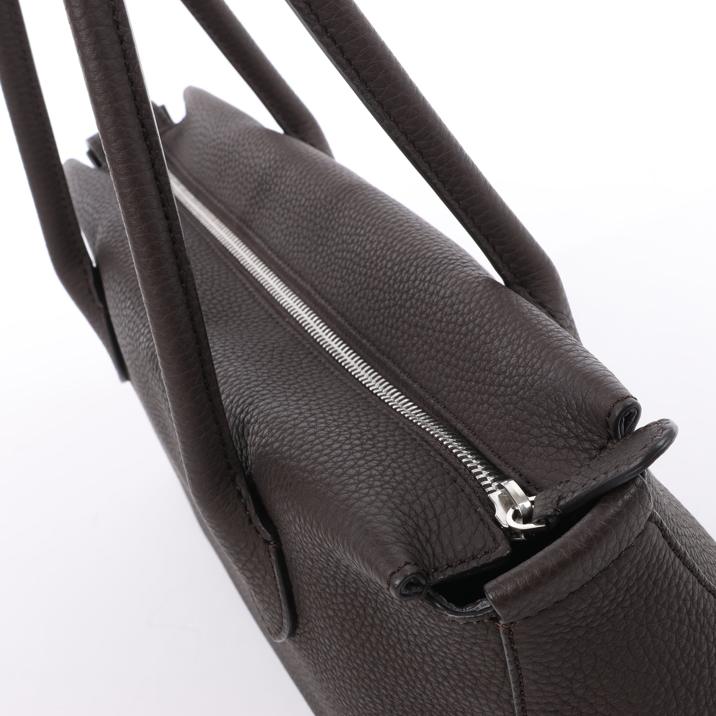 The Row East/West Leather Handbag in Brown