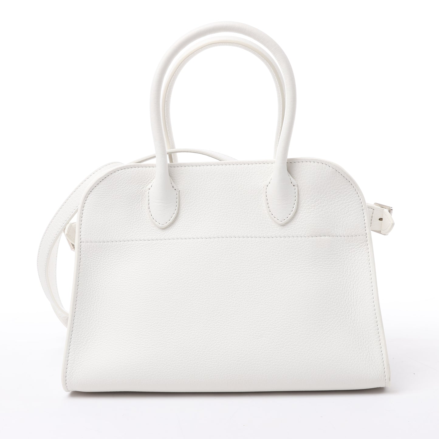 Sac à main double usage en cuir souple Margaux 10 de The Row, blanc