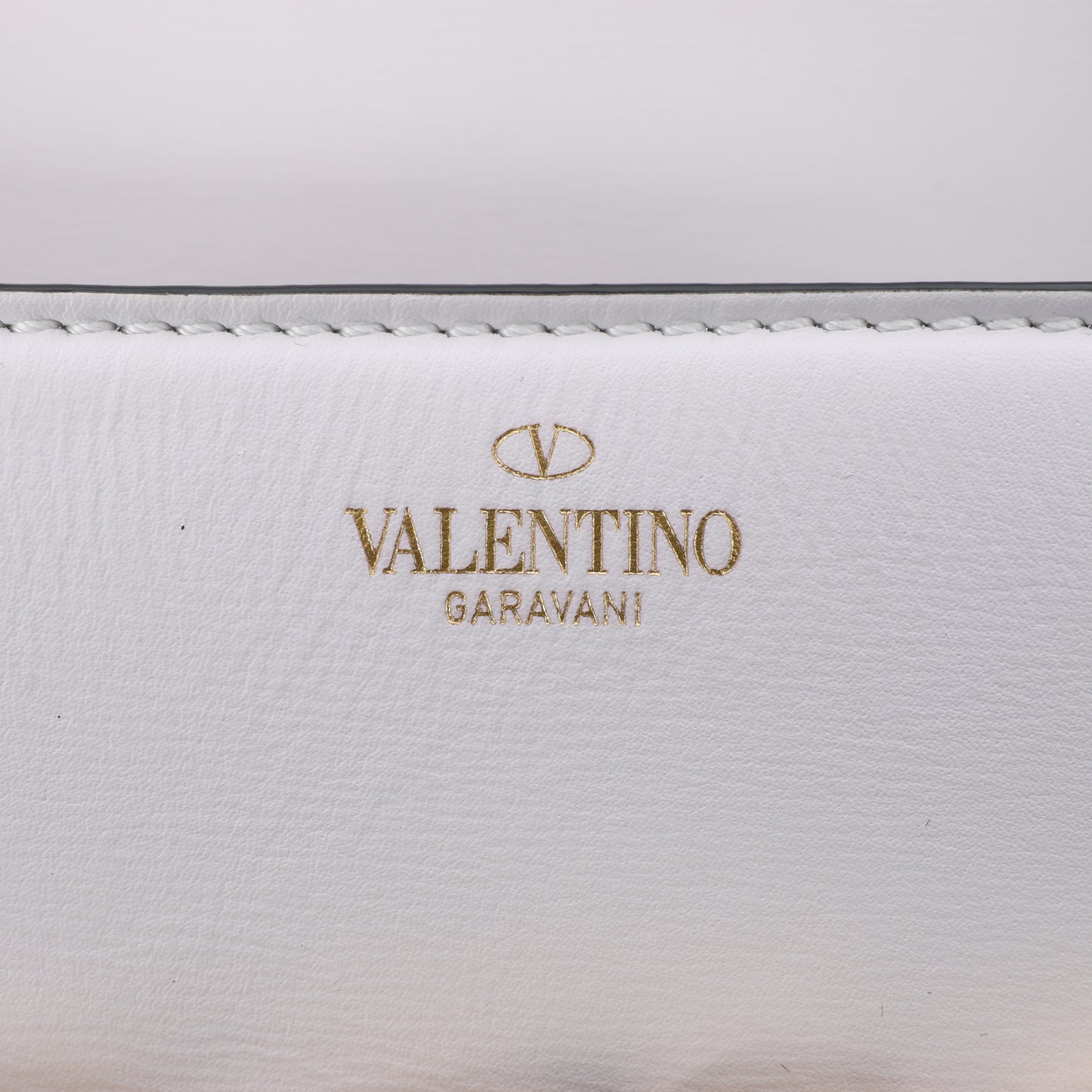Valentino Garavani V logo Leather Shoulder bag in White