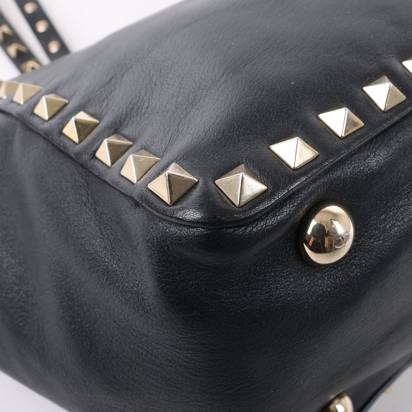 Valentino Garavani – Rockstud – 2-Wege-Handtasche aus schwarzem Leder
