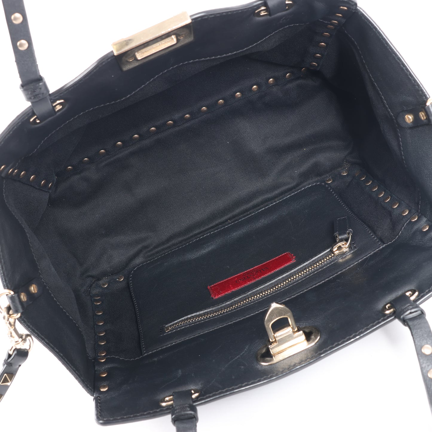 Valentino Garavani – Rockstud – 2-Wege-Handtasche aus schwarzem Leder