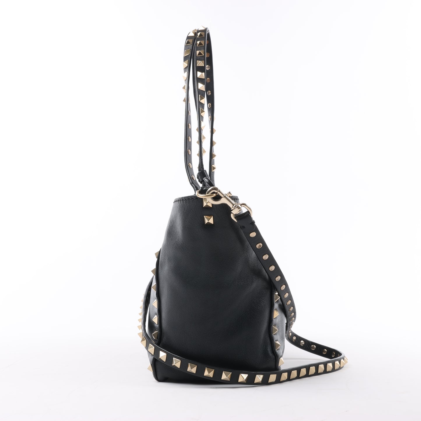 Valentino Garavani – Rockstud – 2-Wege-Handtasche aus schwarzem Leder