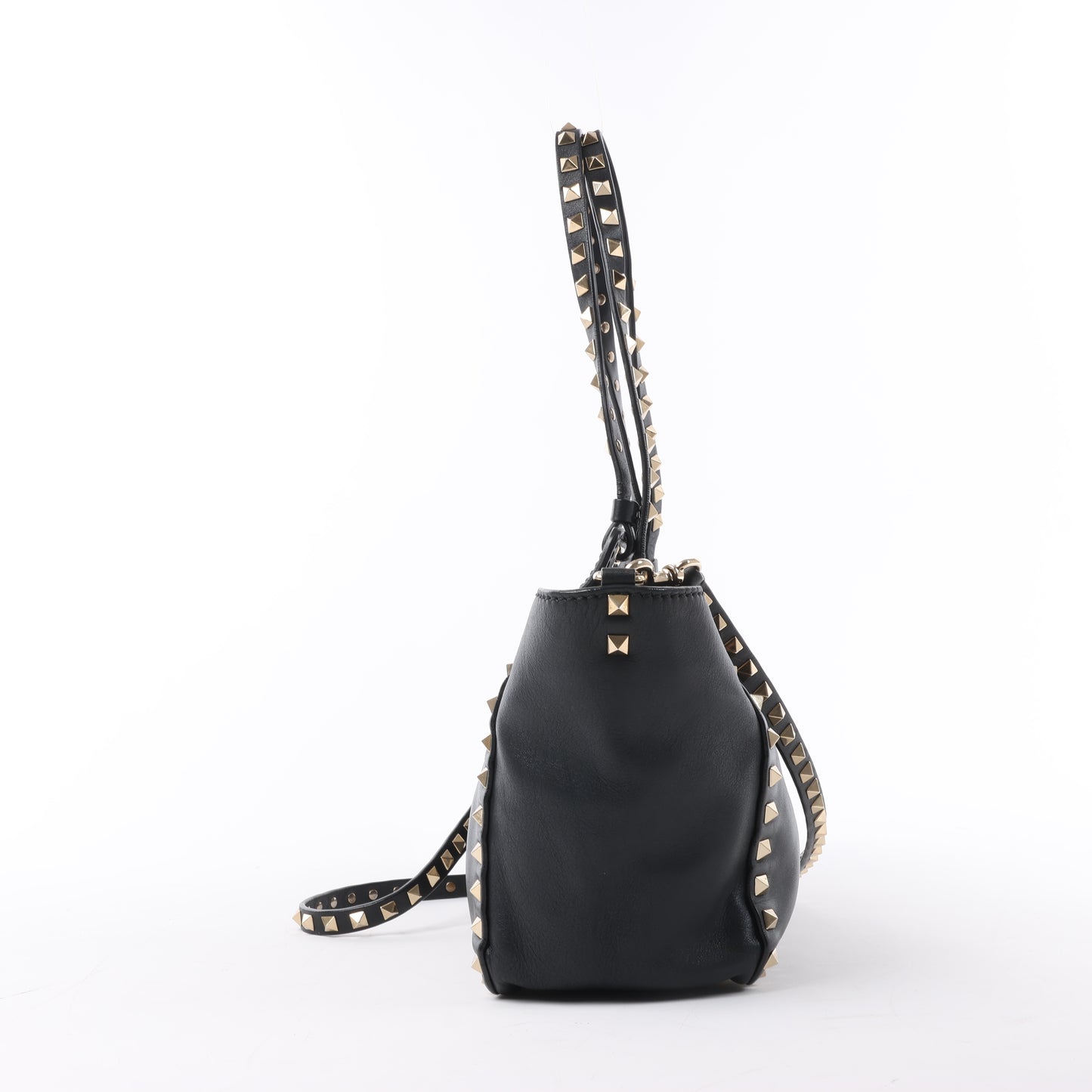 Valentino Garavani – Rockstud – 2-Wege-Handtasche aus schwarzem Leder