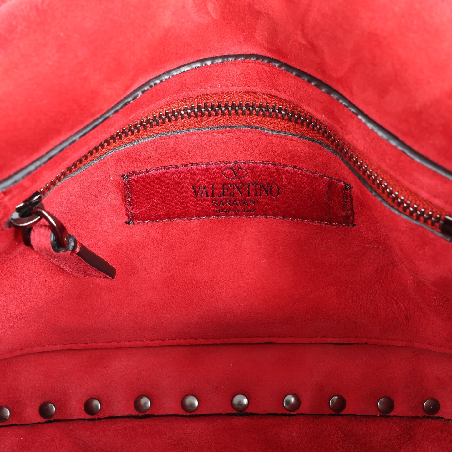 Valentino Rockstud Spike Chain 2Way Shoulder Bag in Red