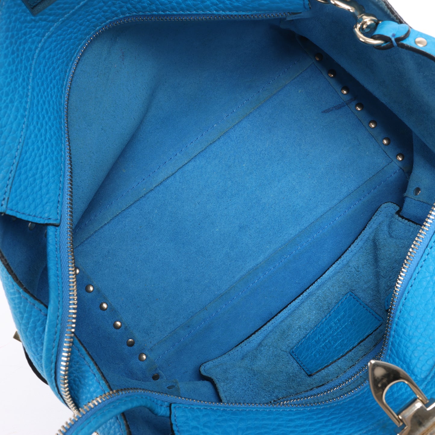 Valentino Garavani – Rockstud – 2-Wege-Handtasche aus blauem Leder