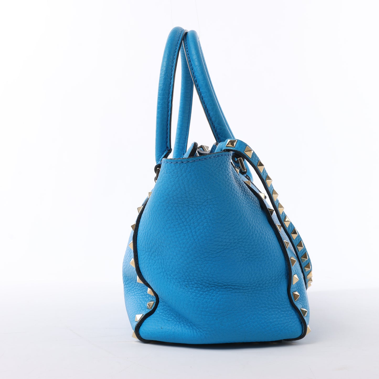 Valentino Garavani – Rockstud – 2-Wege-Handtasche aus blauem Leder