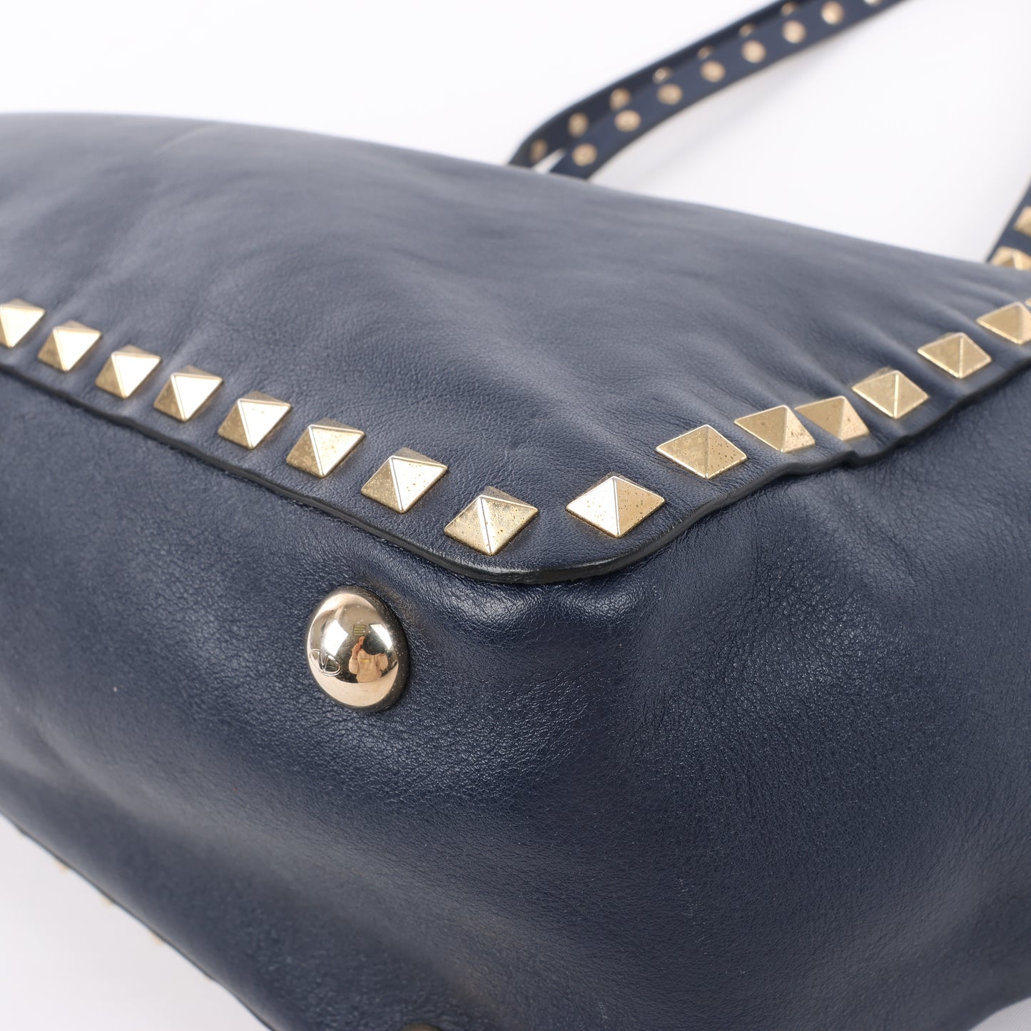 Valentino Garavani Rockstud 2Way-Handtasche aus Leder in Marineblau