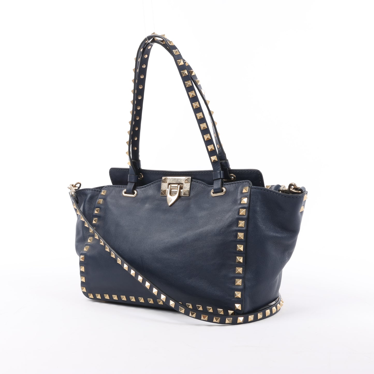 Valentino Garavani Rockstud 2Way-Handtasche aus Leder in Marineblau