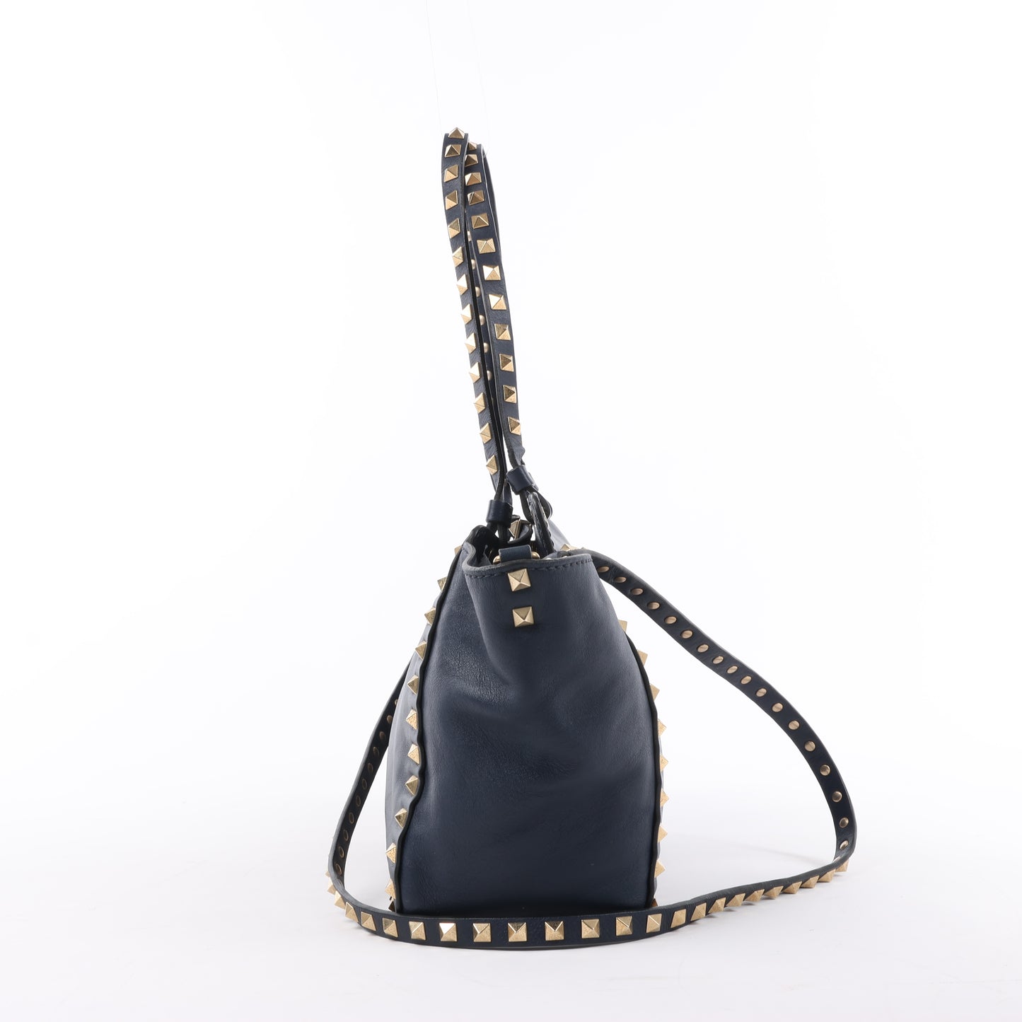 Valentino Garavani Rockstud 2Way-Handtasche aus Leder in Marineblau