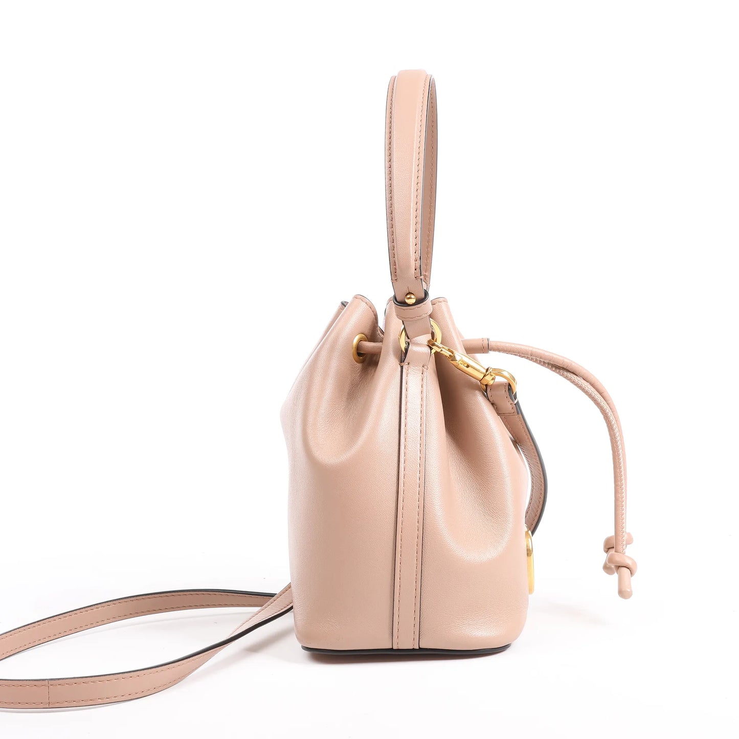 Valentino Garavani Buckets Leather 2Way Shoulder Bag in Powder Pink