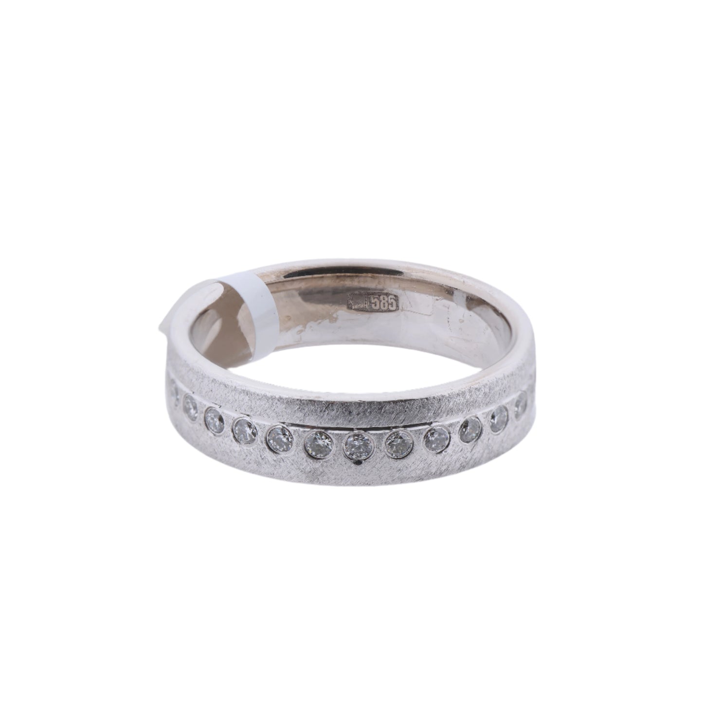 Nicht signierter / unsignierter 14-karätiger Weißgoldring mit 30 natürlichen Diamanten