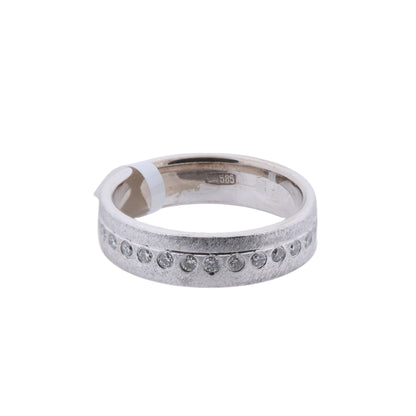 Nicht signierter / unsignierter 14-karätiger Weißgoldring mit 30 natürlichen Diamanten