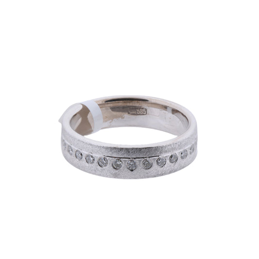 Nicht signierter / unsignierter 14-karätiger Weißgoldring mit 30 natürlichen Diamanten