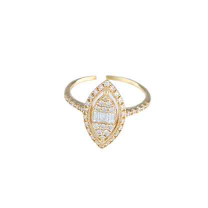 Nicht signierter / unsignierter 18 Karat Gelbgoldring mit Diamanten