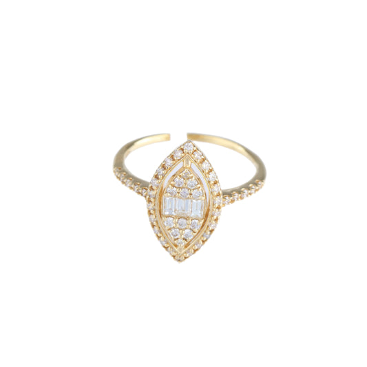 Nicht signierter / unsignierter 18 Karat Gelbgoldring mit Diamanten