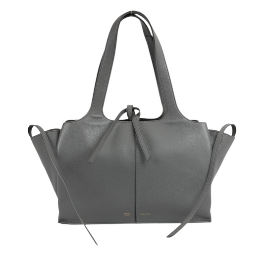 Celine Tri-Fold Leather Shoulder Bag in Grey