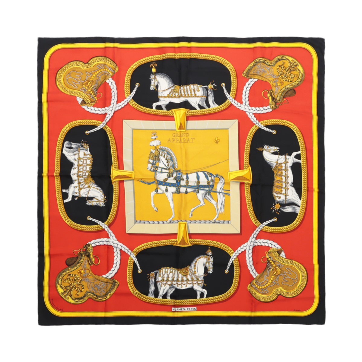 Hermès Carré 90 "GRAND APPARAT" 100% Silk Scarf