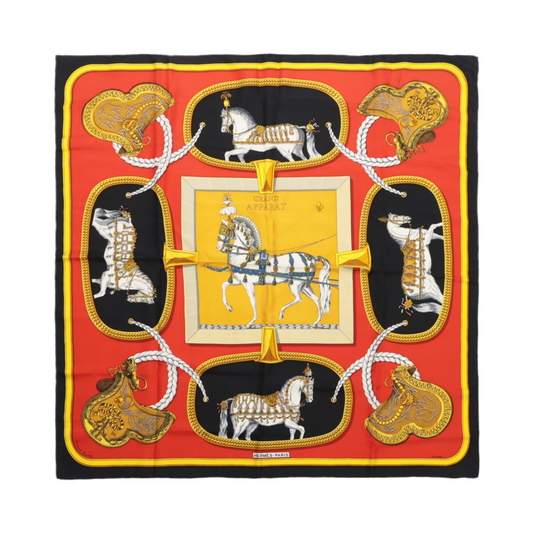 Hermès Carré 90 "GRAND APPARAT" 100% Silk Scarf