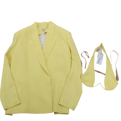 Alessandro Vigilante Gelber Blazer mit passendem BH-Top, Größe 44/40