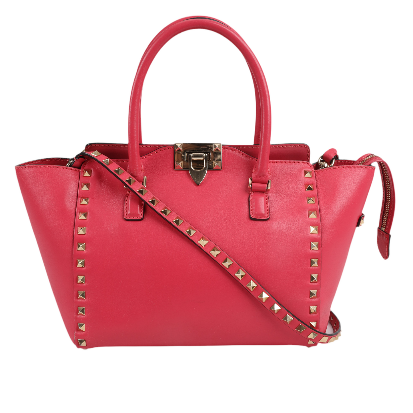 Sac à main Valentino Garavani Rockstud en cuir rose à double compartiment
