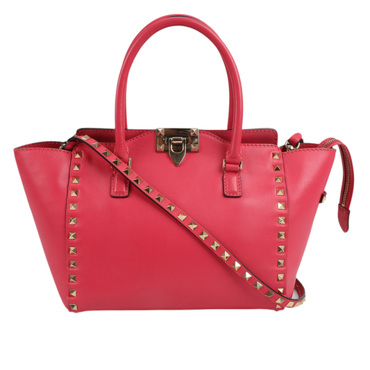 Valentino Garavani Rockstud Leather 2Way Handbag in Pink