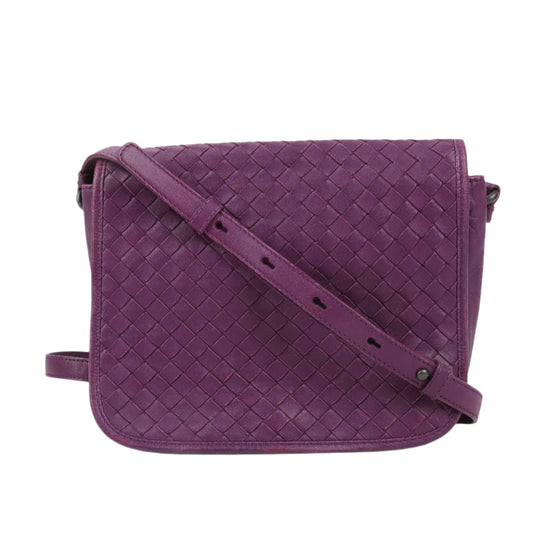 BOTTEGA VENETA Umhängetasche aus Intrecciato-Leder in Lila