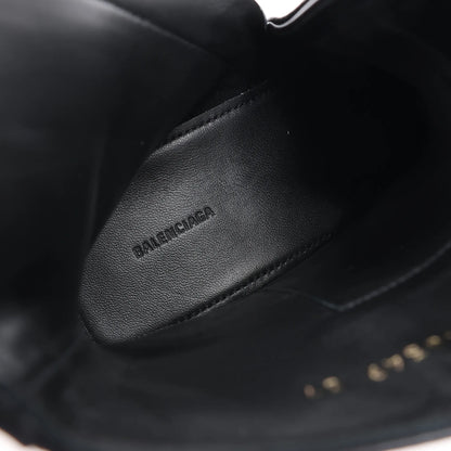 Balenciaga BB Logo Leather Ankle Boots in Black 616349, Size 37 EU
