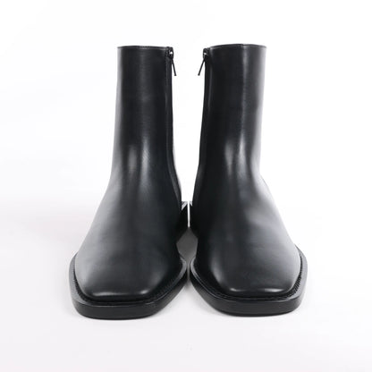 Balenciaga BB Logo Leather Ankle Boots in Black 616349, Size 37 EU