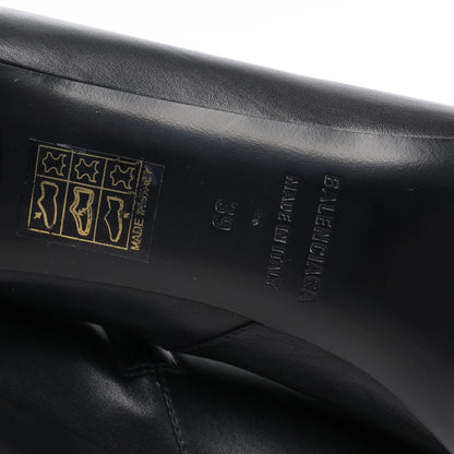 Balenciaga Logo Leather Ankle Boots in Black 623924, Size 39 EU