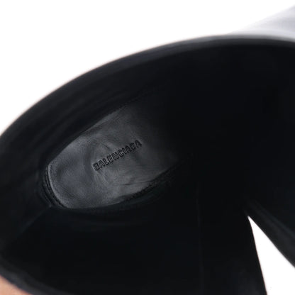 Balenciaga Logo Leather Ankle Boots in Black 623924, Size 39 EU