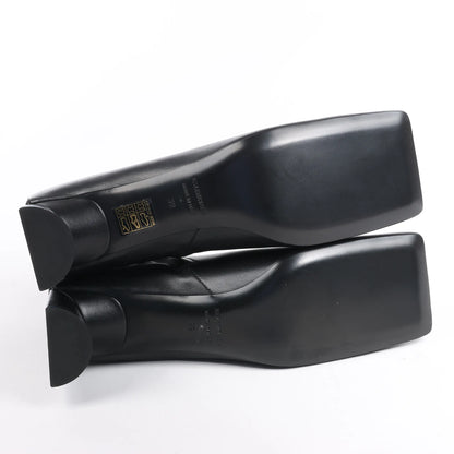 Balenciaga Logo Leather Ankle Boots in Black 623924, Size 39 EU