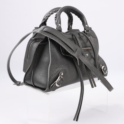 Balenciaga Mini Neo Classic City 2-Wege-Handtasche aus Leder in Grau 679231