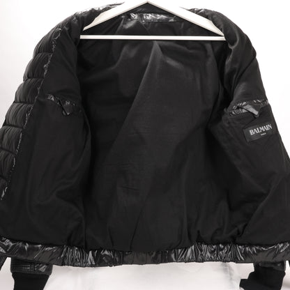 Balmain Black Fall Biker Down Jacket in Size M (slim fit) W4HT812C642B