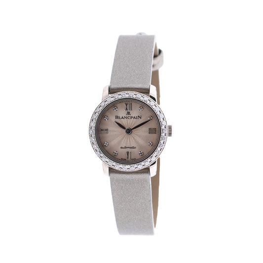 Blancpain Lady Bird 814 WG &amp; Leder AT Uhr mit silbernem Zifferblatt N00062001 92R0A052A