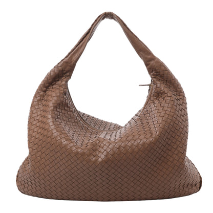 Bottega Veneta Intrecciato Hobo Leather Shoulder Bag in Brown
