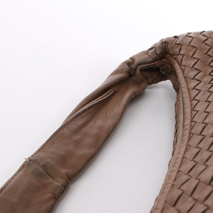 Bottega Veneta Intrecciato Hobo Leather Shoulder Bag in Brown