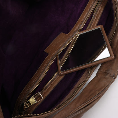 Bottega Veneta Intrecciato Hobo Leather Shoulder Bag in Brown