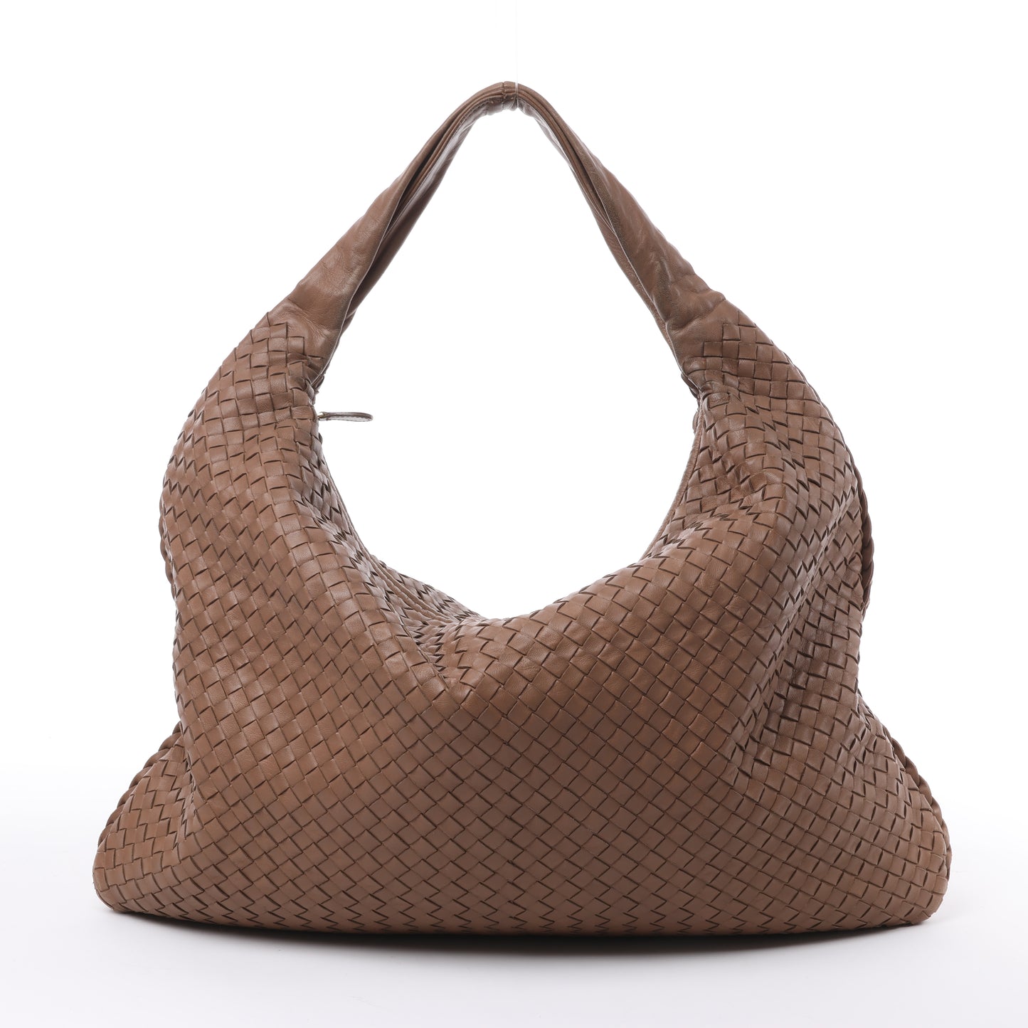 Bottega Veneta Intrecciato Hobo Leather Shoulder Bag in Brown