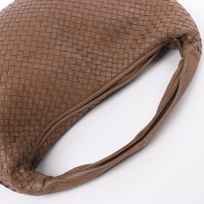 Bottega Veneta Intrecciato Hobo Leather Shoulder Bag in Brown