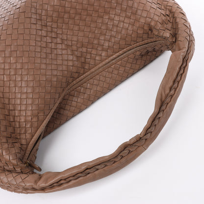 Bottega Veneta Intrecciato Hobo Leather Shoulder Bag in Brown