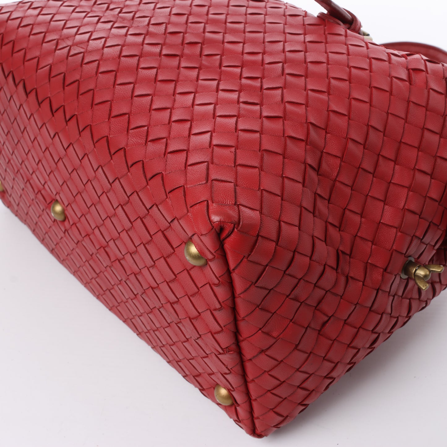 Bottega Veneta Intrecciato-Lederhandtasche in Rot