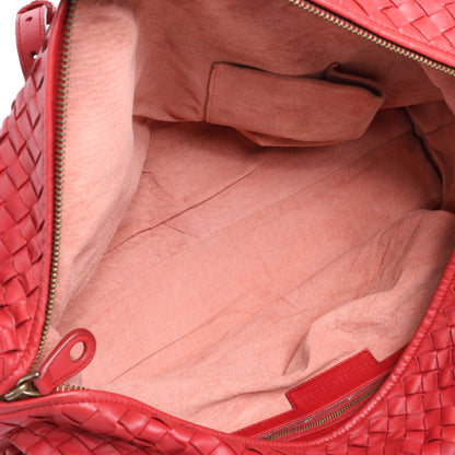 Bottega Veneta Intrecciato-Lederhandtasche in Rot