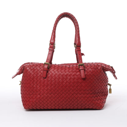 Bottega Veneta Intrecciato-Lederhandtasche in Rot