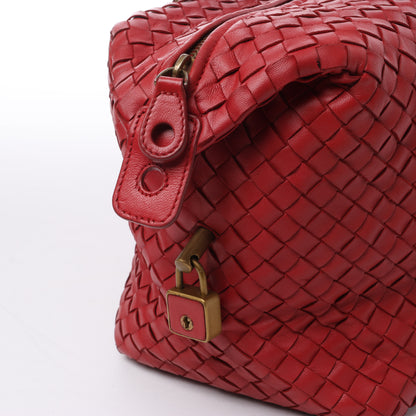 Bottega Veneta Intrecciato-Lederhandtasche in Rot