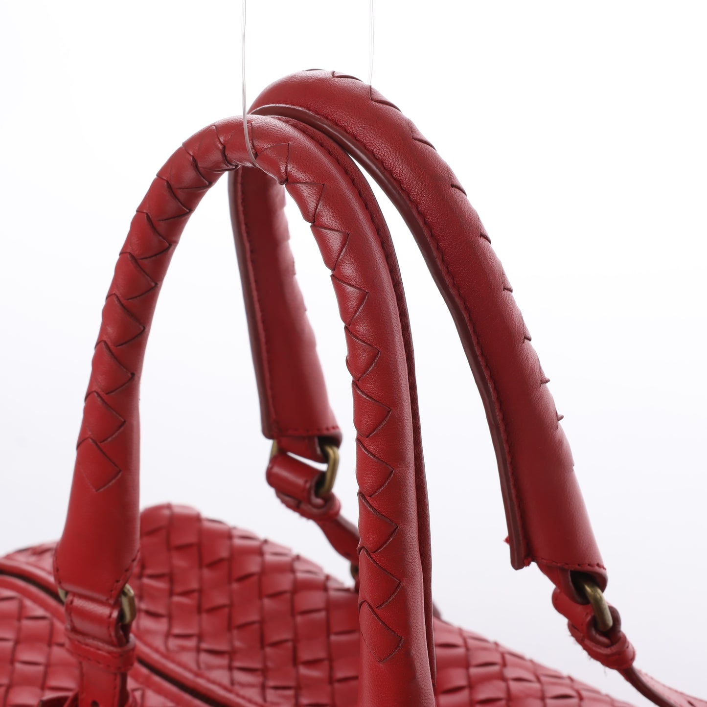 Bottega Veneta Intrecciato-Lederhandtasche in Rot